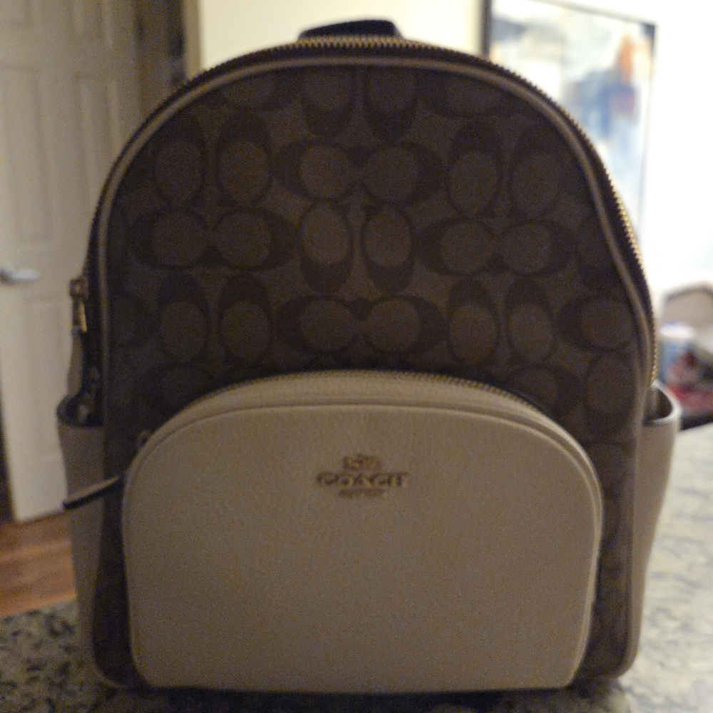 Coach Brown and Cream Backpack